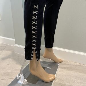 Cute 7 For All Mankind Black High Waist Denim W/Hook & Eye Hem Closure…